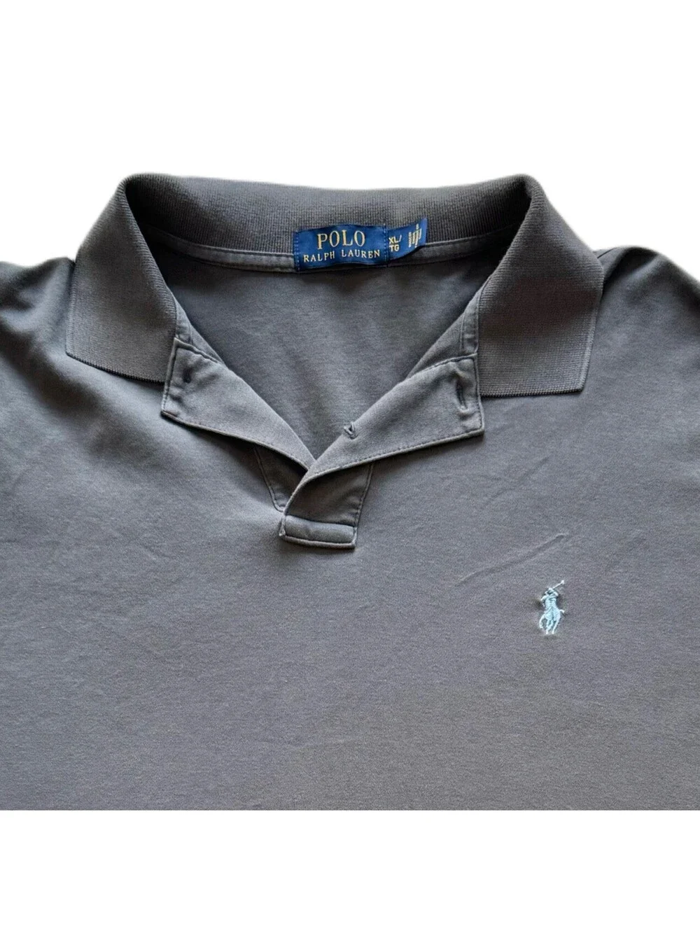 Polo Ralph Lauren Men’s XL Polo Shirt Gray Blue Pony Classic Fit Short Sleeve